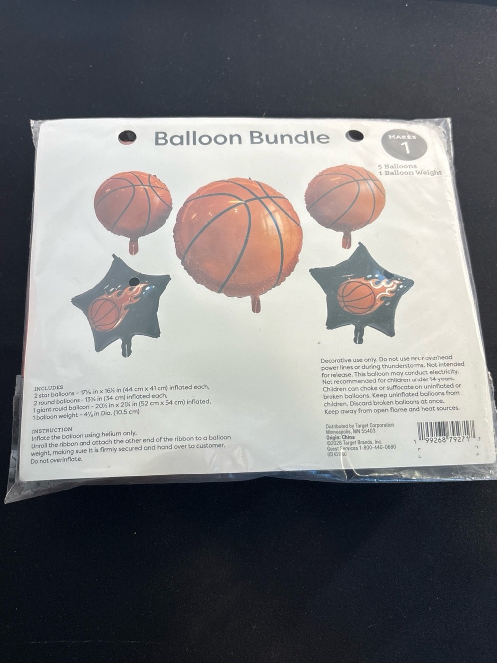 Basketball Balloon Bundle - Orange Basketball Mylar Balloons